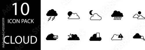 cloud duotone Editable Icons set. 