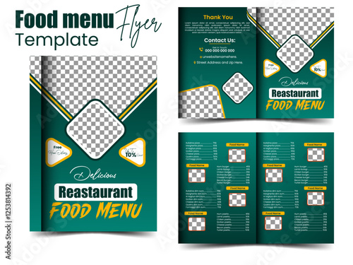 Reastaurant bi fold  Food menu brochure  template design