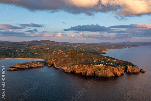 Aerial View Over Dunree Head, County Donegal, Ireland  photo