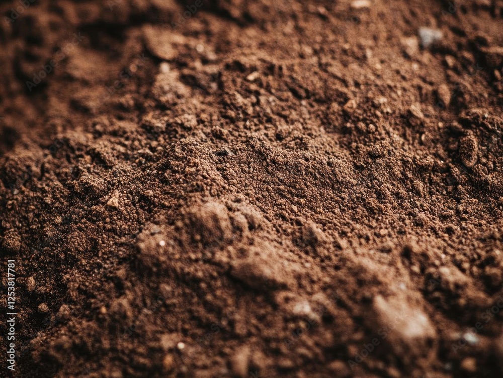 Close-Up Natural Soil Surface Top View Highlighting Textured Ground Details for Environmental Studies Close-Up Natural Soil Surface Top View Highlighting Textured Ground Details for Environmental Studies