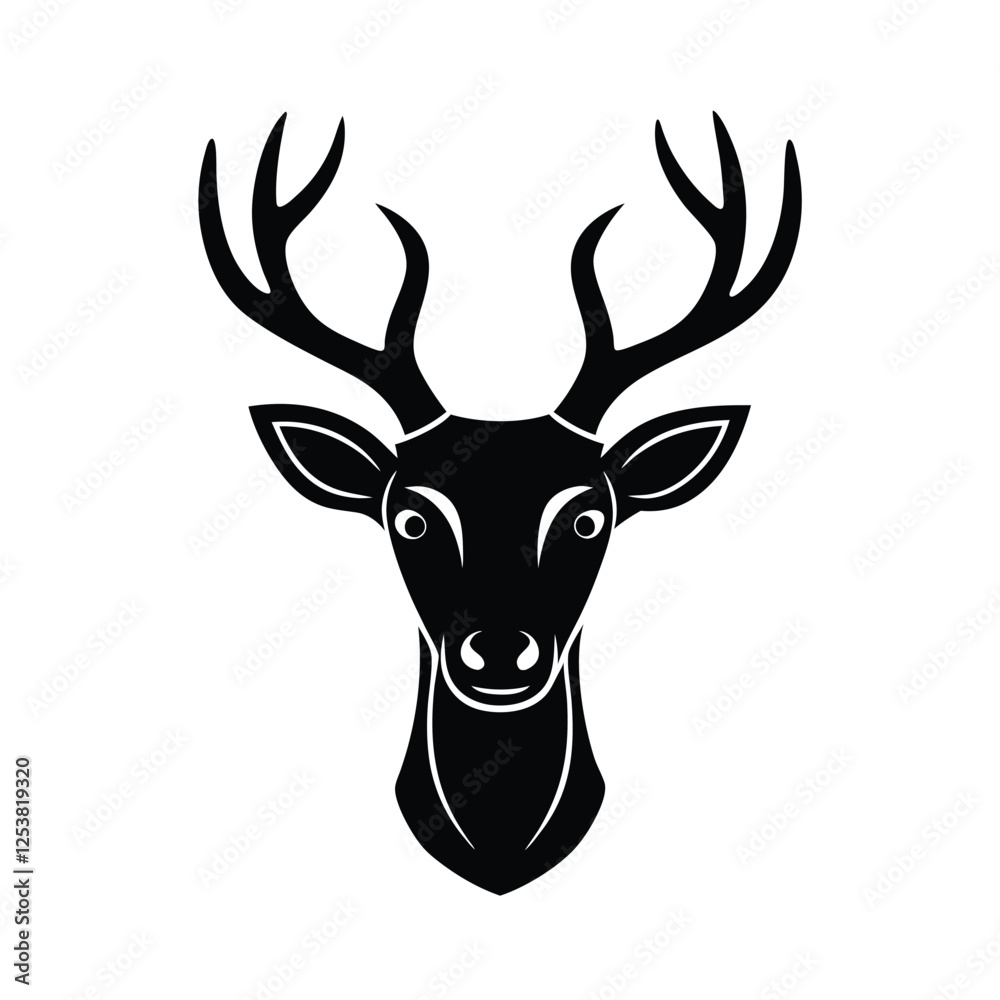 Fototapeta premium a vector illustration of deer head.