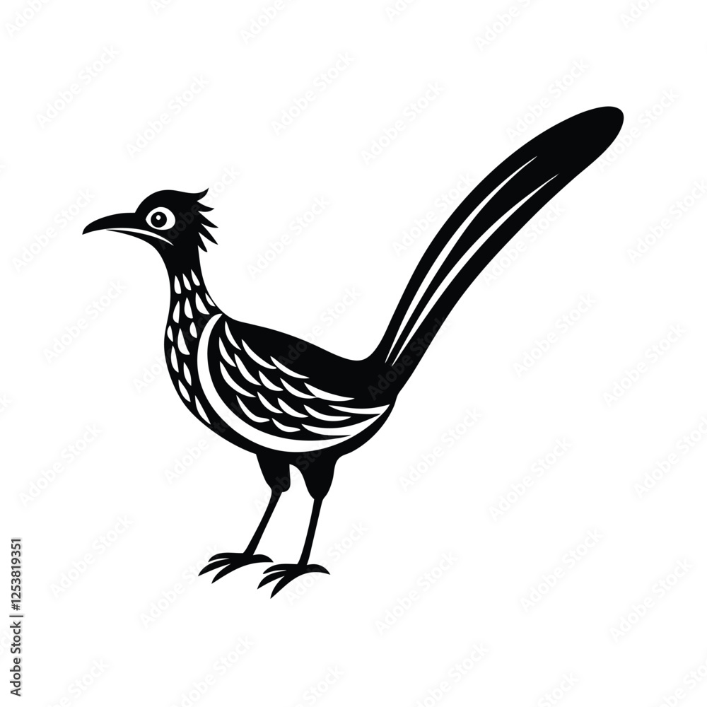 Fototapeta premium a vector illustration of greater roadrunner bird.