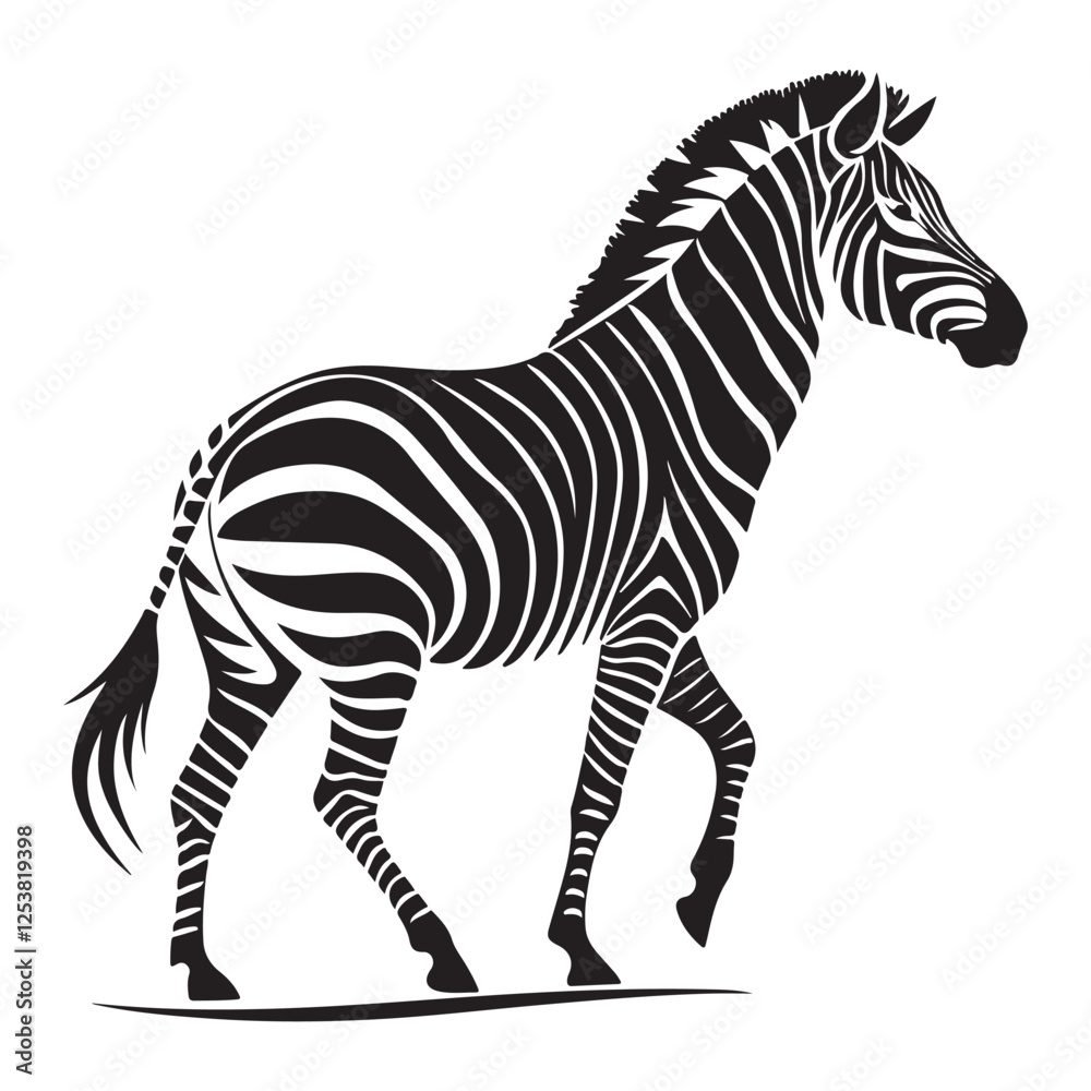 Minimalist Zebra Silhouette Black Icon Minimalist Zebra Silhouette Black Icon