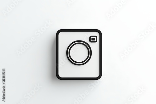 Black minimalist Instagram icon on a white background, perfect for business cards.