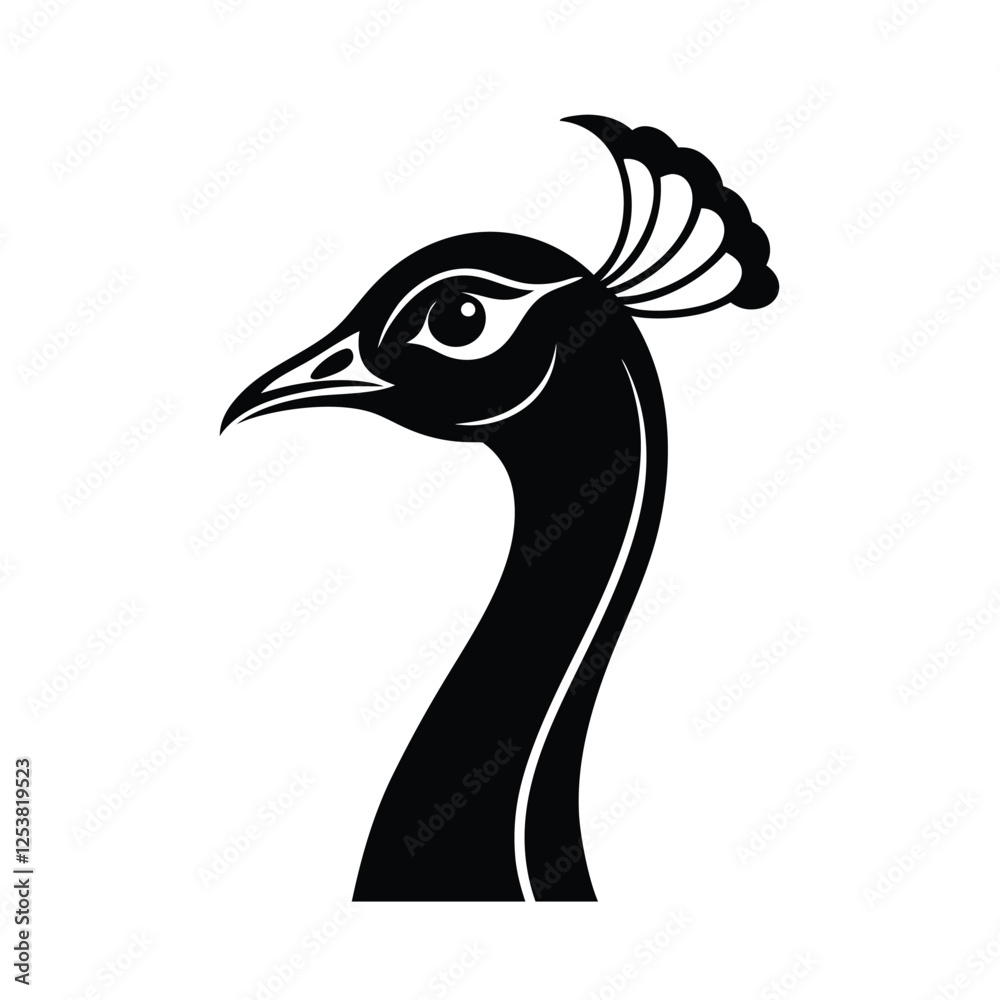 Obraz premium a vector illustration of peacock head.