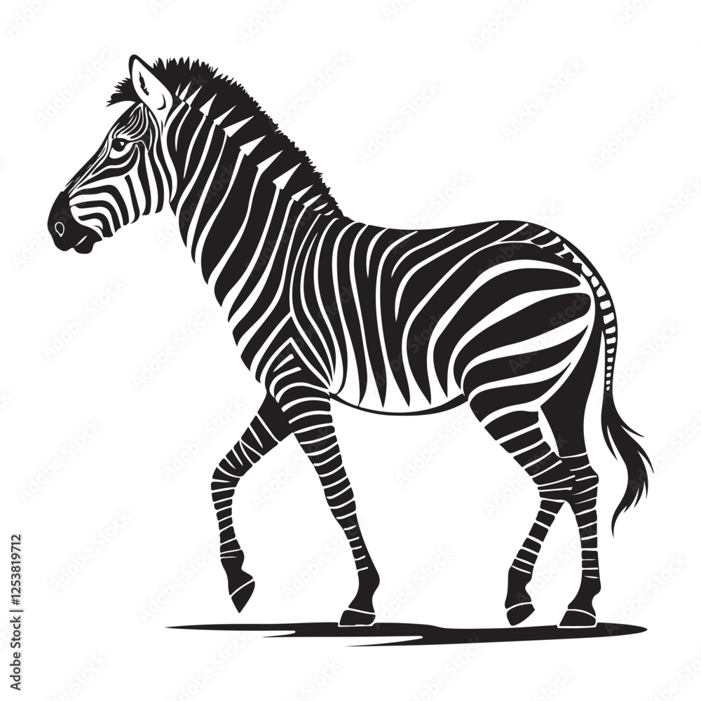Obraz premium Simple Zebra Silhouette Black Design