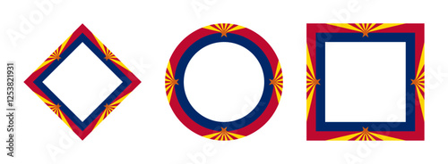 arizona flag icon set. vector illustration isolated on white background