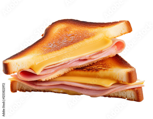 Obraz na płótnie cheese and ham toasted sandwich w salonie