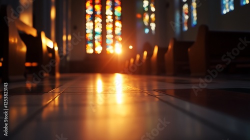 Sunlit Church Sanctuary: A Moment of Tranquility