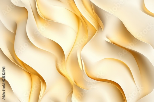 An elegant abstract composition displaying soft golden waves that create a captivating flow, evoking a sense of warmth and artistic beauty in design.