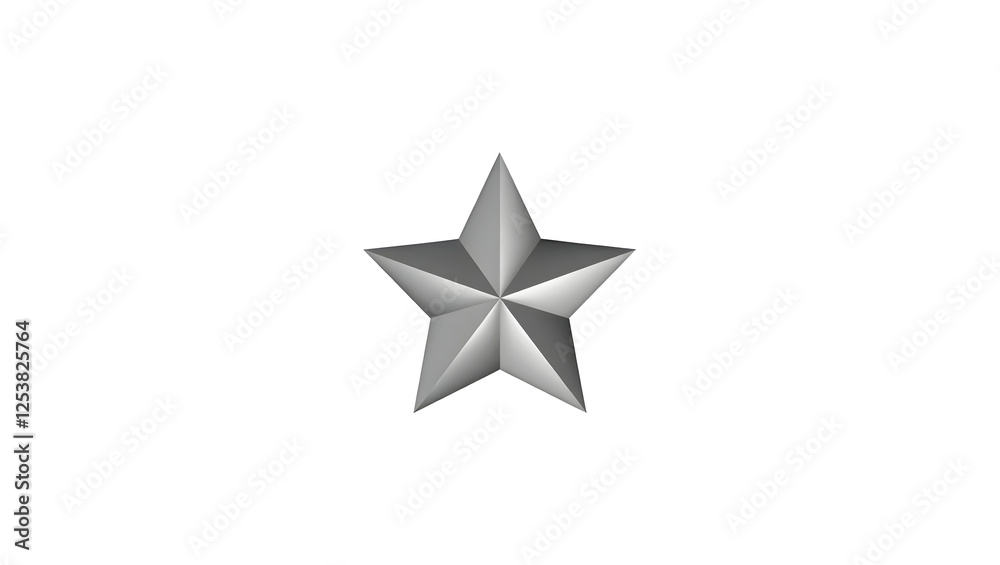 Obraz premium 2d-rendered star 5 points icon with white background.