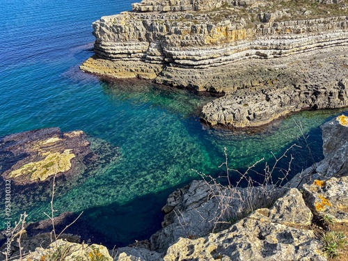 Kerpe rocks view from above, Black Sea bays. Touristic area in Kocaeli. Shoreline on the north Turkey photo