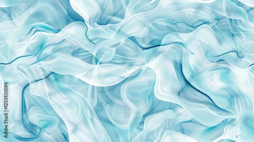 Blue liquid watercolor background seamless pattern. Abstract painting in blue, white and gold tones, fluid style marble alcohol ink drawing.