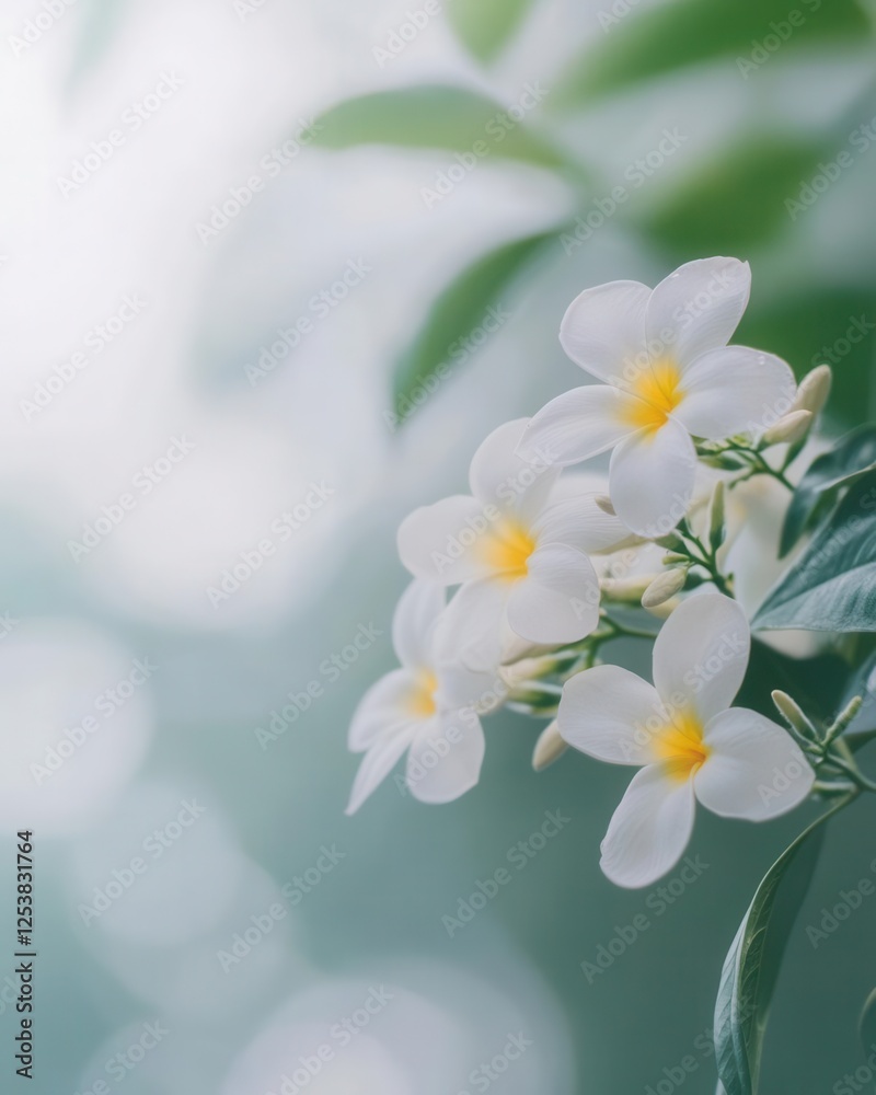 Obraz premium Jasmine Flower Representing Mother's Day in Thailand, Isolated on White Background with Precise Clip Path Detailing