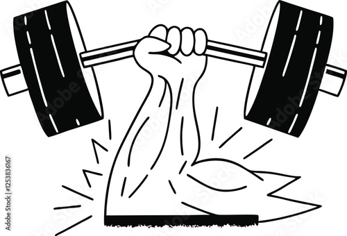 Bodybuilder vector and punch image black color on a white artboard
