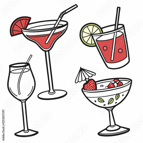 set of cocktails