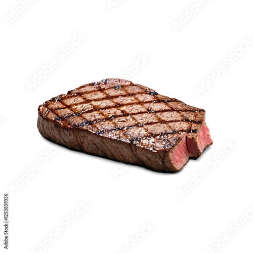 Grilled steak isolated on transparent background