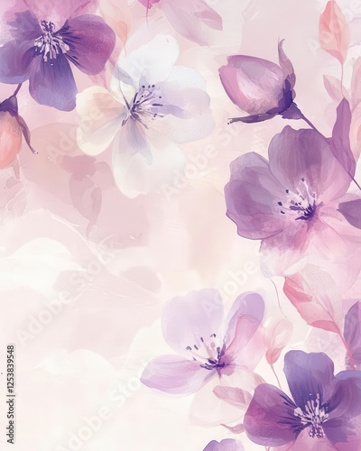 Pastel Floral Background with Soft Colorful Flowers for Spring-Themed Projects