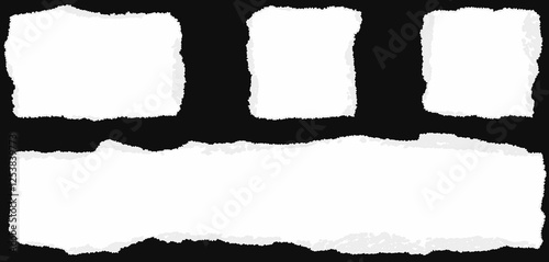 Torn paper pieces vector elements isolated