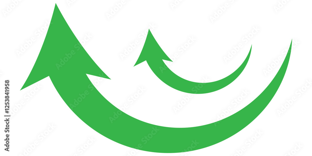 Green curved graph with arrow design eps 10 Green curved graph with arrow design eps 10