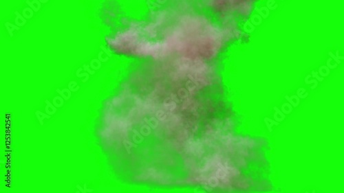 Gas explosion on green screen. VFX Stock Footage 4K
