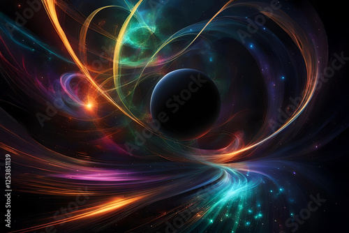 Quantum physics transcending into art, concept