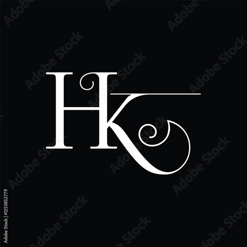 Initial letter HK logo design