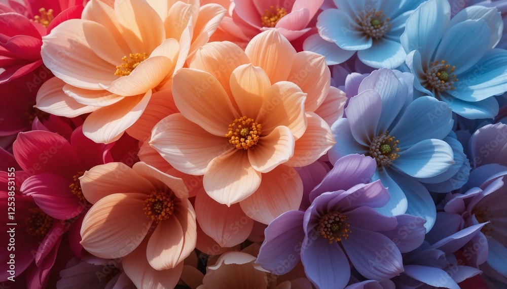 Dreamy Blossom Composition with Rich Color Depth Dreamy Blossom Composition with Rich Color Depth
