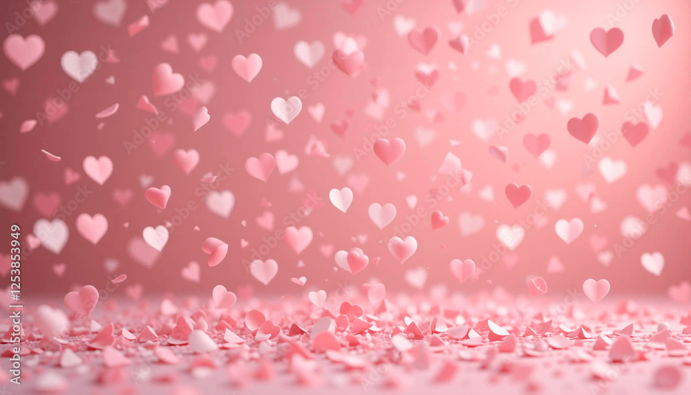 Dreamy Falling Heart Confetti in Pastel Tones Dreamy Falling Heart Confetti in Pastel Tones
