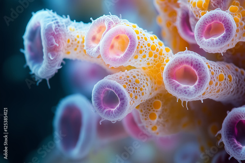 aquatic world bacteria in enlarged form