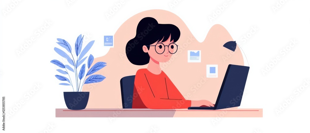 woman working on laptop at desk woman working on laptop at desk