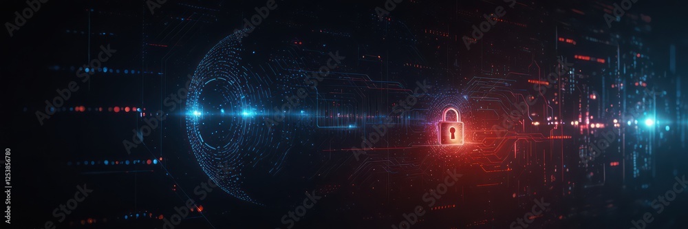 Digital Lock Symbolizing Cybersecurity and Data Encryption Digital Lock Symbolizing Cybersecurity and Data Encryption