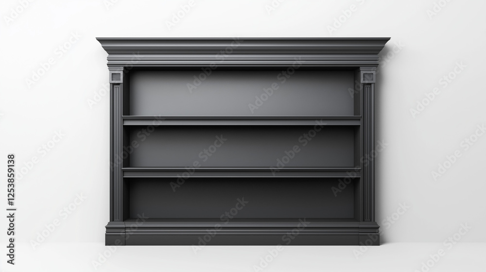 gray wooden empty bookshelf with multiple compartments isolated on white background gray wooden empty bookshelf with multiple compartments isolated on white background