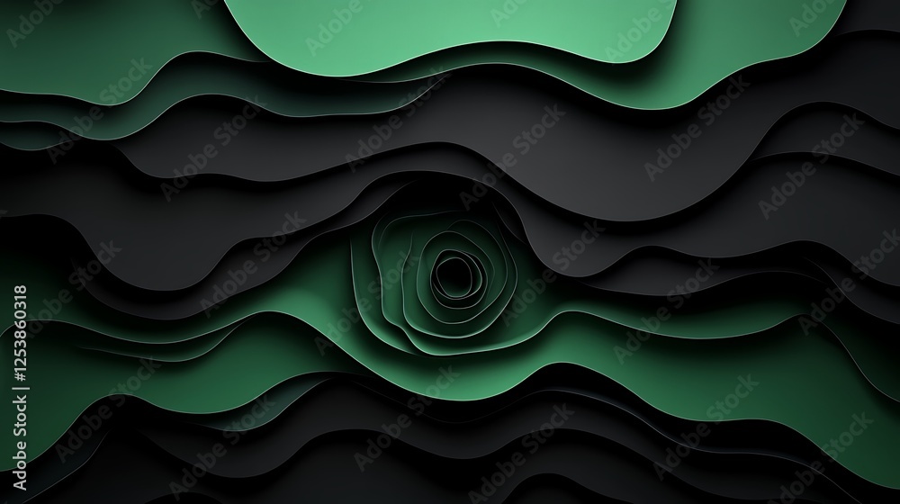 Fototapeta premium Abstract green wave background (1)