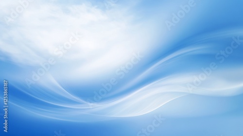 Abstract blue dynamic cloud swirls and billows background with soft gradient