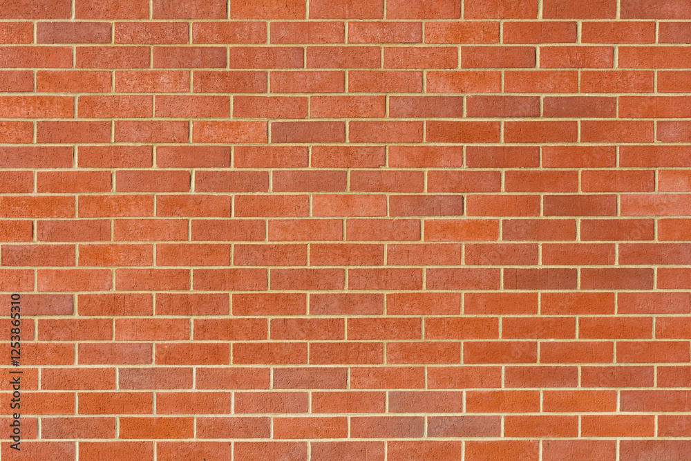 Red brick wall texture featuring a regular, horizontal pattern with rectangular bricks. Bricks are various shades of red from light to dark in color. Red brick wall texture featuring a regular, horizontal pattern with rectangular bricks. Bricks are various shades of red from light to dark in color.