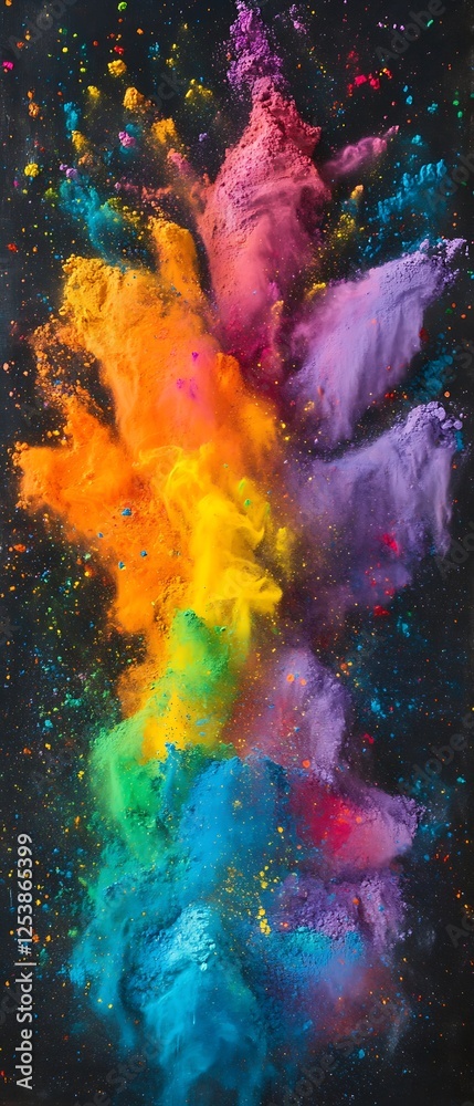 Fototapeta premium Holi powders forming abstract art