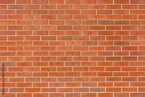 Wallpaper Mural Red brick wall texture featuring a regular, horizontal pattern with rectangular bricks. Bricks are various shades of red from light to dark in color.  Torontodigital.ca