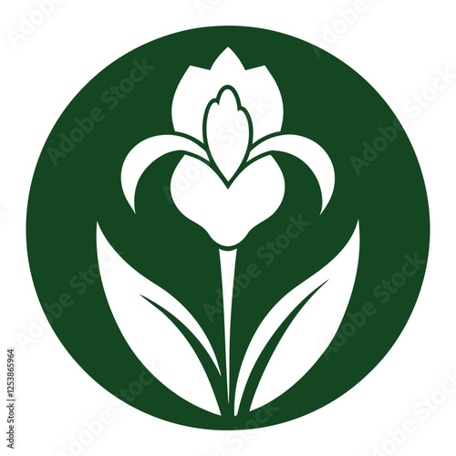 Iris flower logo vector illustration.
