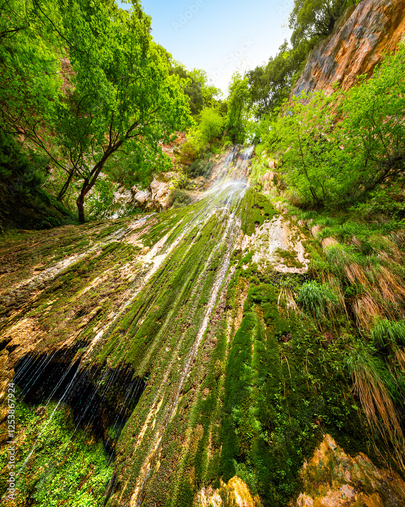Valley of the Ferriere. A deep and lush valley, crossed by a torrent of crystal clear water and spectacular waterfalls. Amalfi Coast, Italy