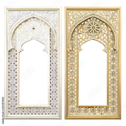 ornate window frame with ornament