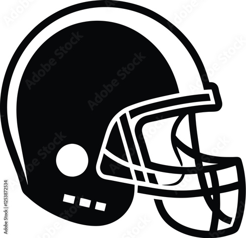 American Football Helmet Silhouette Vector, football helmet flat icon, Helmets black Clip art  