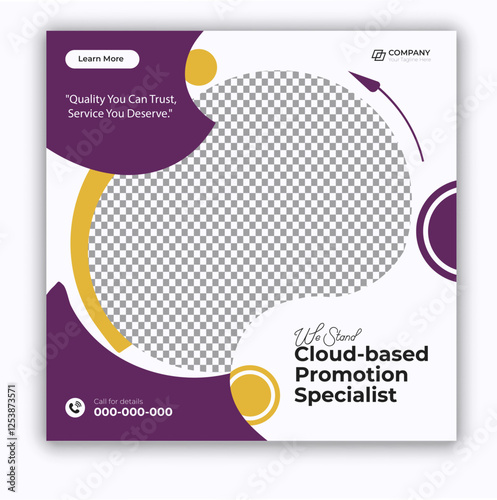 Digital marketing and corporate business service social media post banner template design