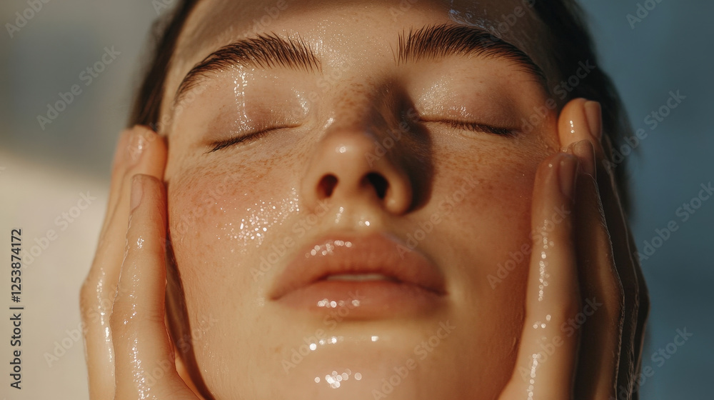 Woman Enjoying a Skincare Ritual Woman Enjoying a Skincare Ritual