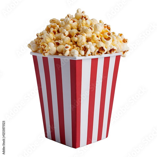 Delicious Popcorn in Classic Red and White Striped Box photo