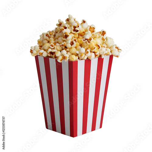 Delicious Popcorn in Classic Red and White Striped Box photo