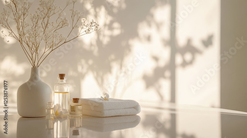 Wallpaper Mural Minimalist Skincare Setup in Natural Light Torontodigital.ca