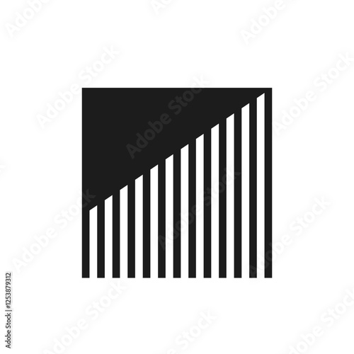 This striking postmodern abstract geometric design showcases bold contrasts and dynamic lines, truly embodying the retro Y2K aesthetics while incorporating a distinct brutalist artistic style