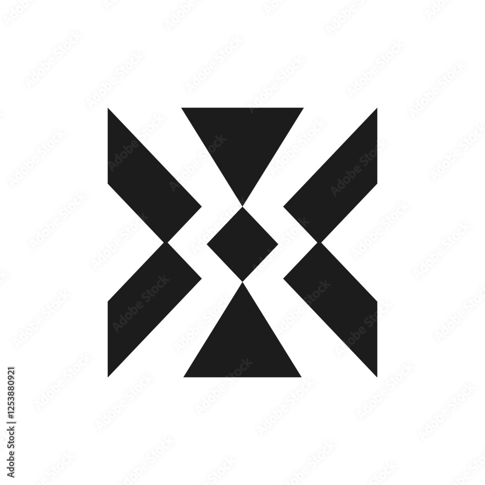 This is a striking vector shape that expertly embodies the essence of both postmodern and brutalist aesthetics, making it perfect for retro designs and unique vintage stickers featuring Y2K flair