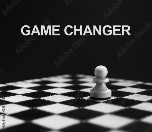 Принти на полотні Game changer concept. Chess pawn on the board